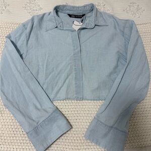 Zara Sky Blue Women's Button Down Shirt